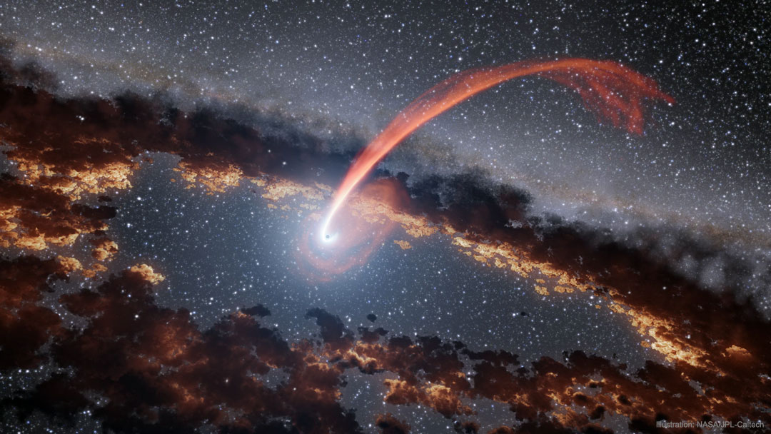 تصویر نجومی روز - یک سیاهچاله یک ستاره در حال عبور را مختل می کند