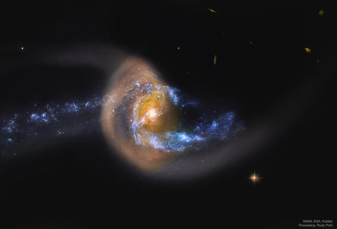 Ngc 7714: انفجار ستاره پس از برخورد کهکشان