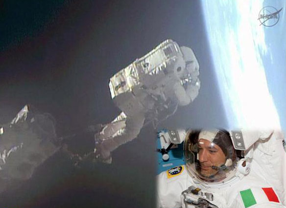 پیاده‌روی فضایی نخستین فضانورد ایتالیا