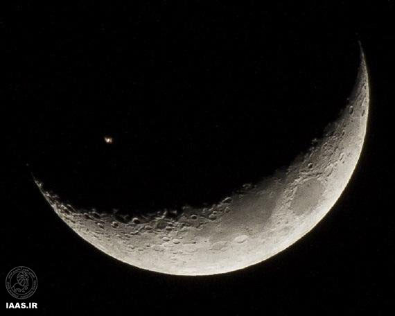 نمای دیدنی ایستگاه فضایی درمیان هلال ماه