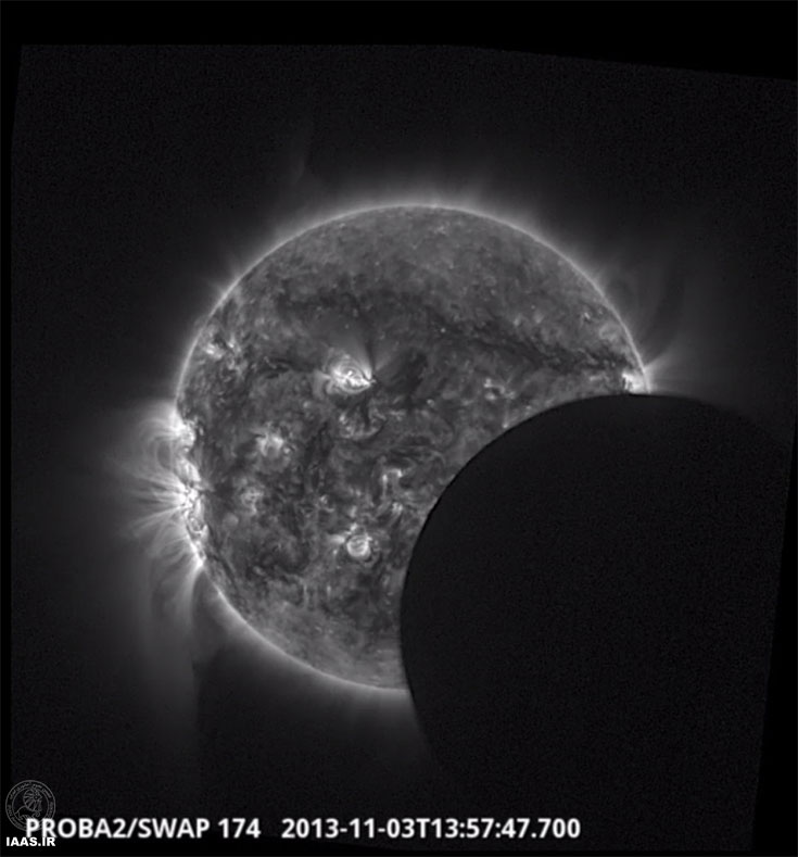 خورشید گرفتگی هیبریدی آبان 92 از نگاه ماهواره Proba-2