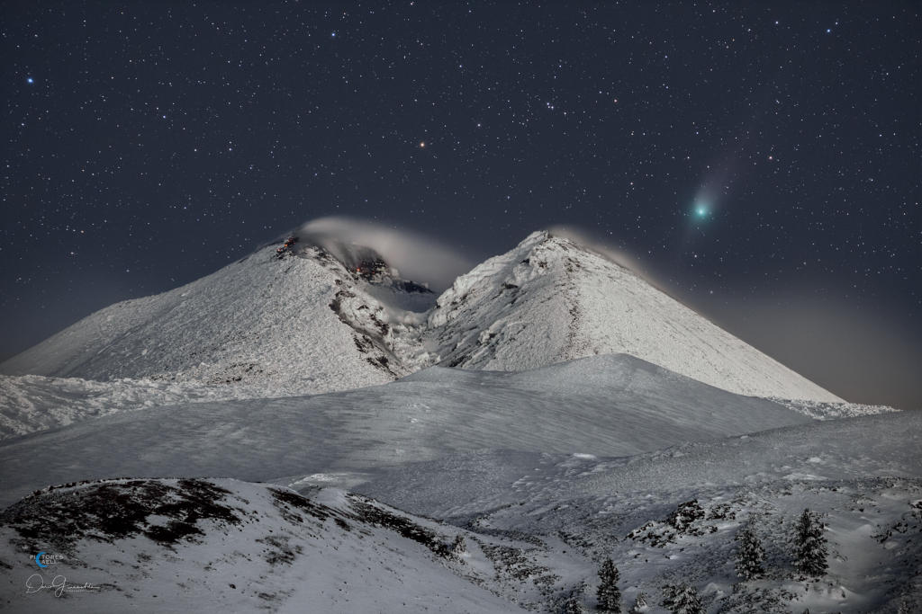 دنباله دار ztf بر فراز کوه etna