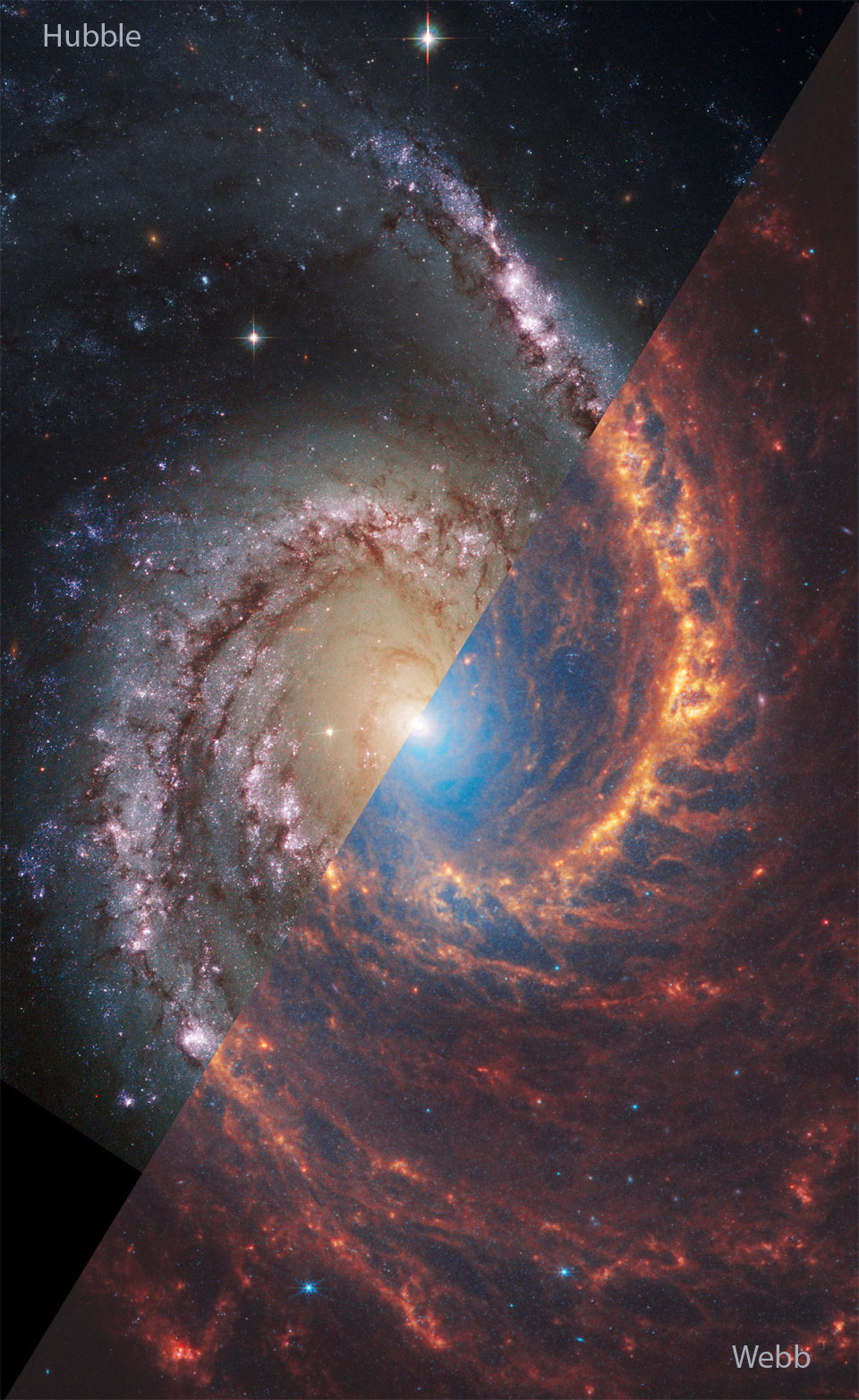 Ngc 1566: کهکشان مارپیچی از تار و هابل