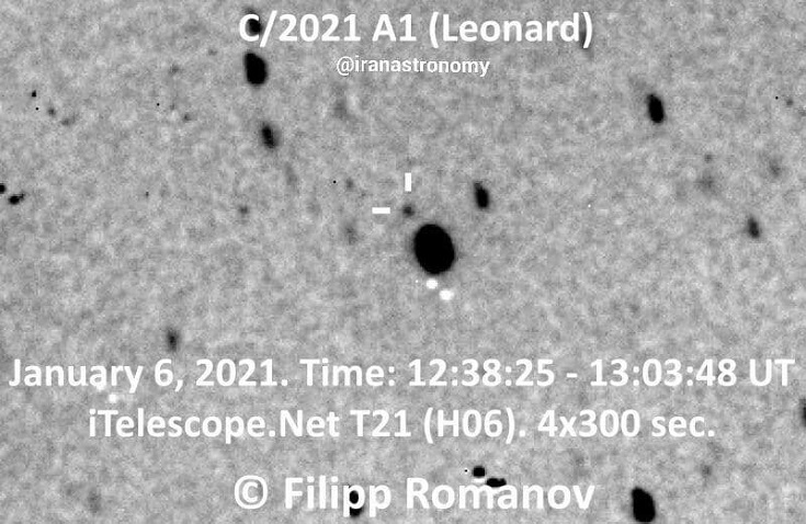 تصویری از دنباله دار C / ۲۰۲۱ A۱ توسط ستاره شناس Filipp Romanov