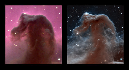 تصویر سمت راست: نمای مادون قرمز - تصویر سمت چپ :نور مرئی