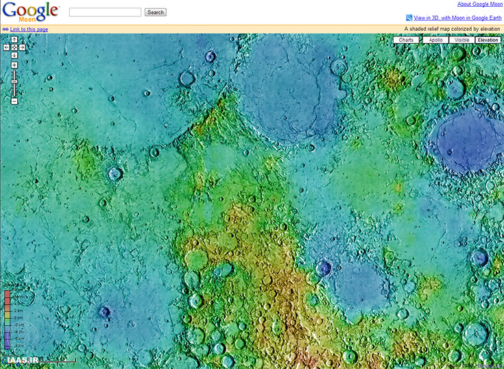 حالت رنگی نقشه ماه گوگل