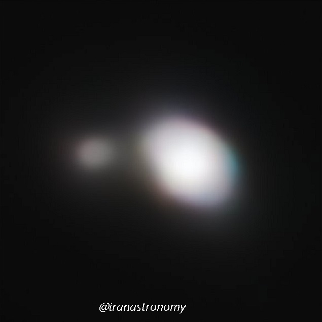 تصویر واقعی از یک سیستم دوتایی سیارک. در این سیستم دو سیارک حول مرکز جرم‌شان به دور یکدیگر می‌چرخند؛ امتیاز تصویر: رصد‌خانه جنوبی اروپا‌ ESO